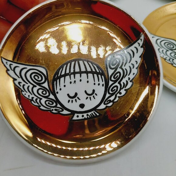 Bucciarelli Milano Coasters Gold White Angels Set Of 6 - Picture 2 of 7